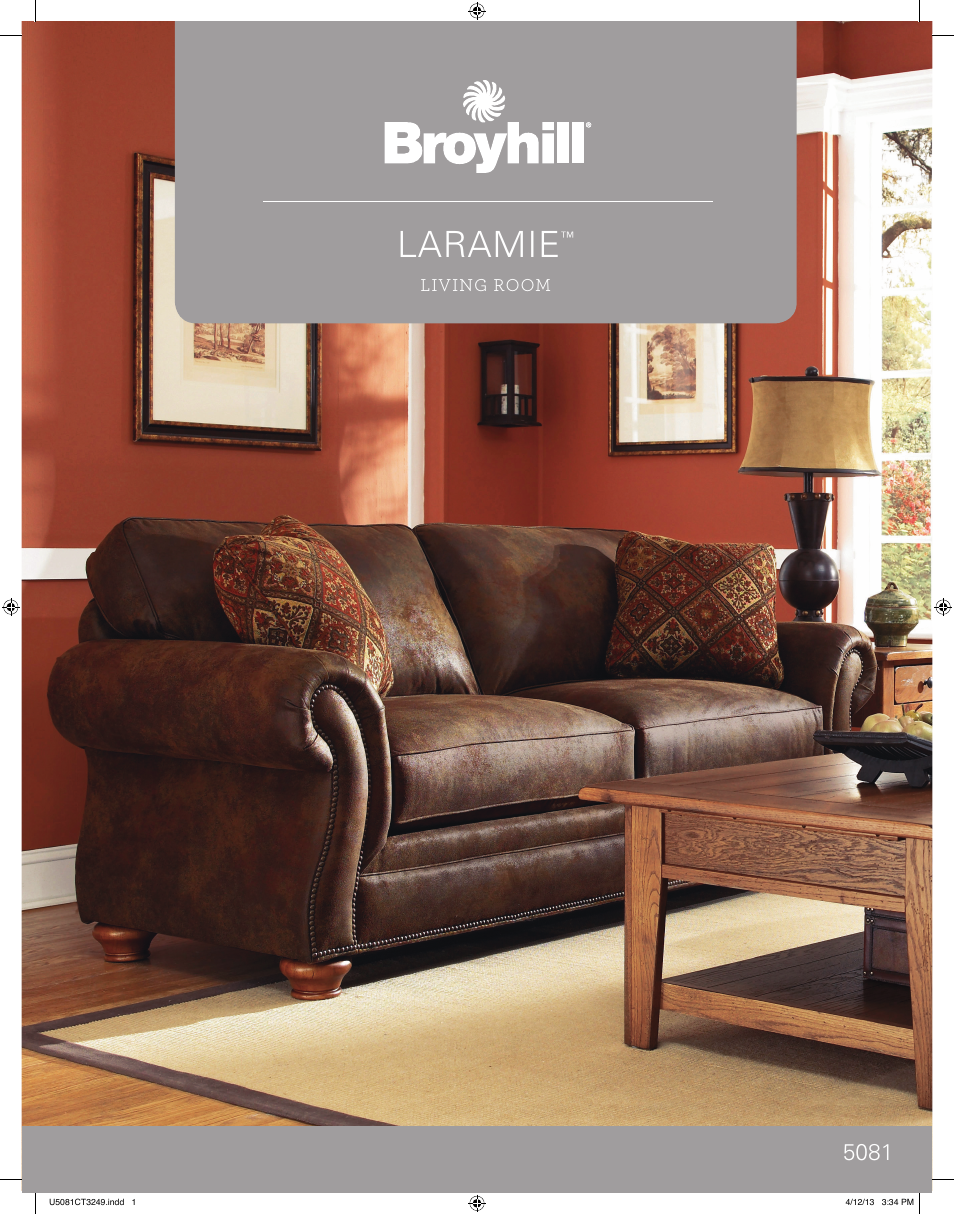 Broyhill LARAMIE SOFA, CHAIRS, OTTOMAN Product Details User Manual | 2 pages