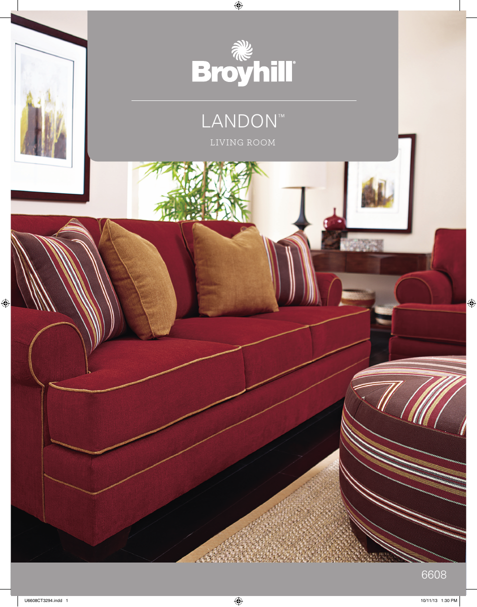 Broyhill LANDON SOFA, CHAIRS, OTTOMAN Product Details User Manual | 2 pages