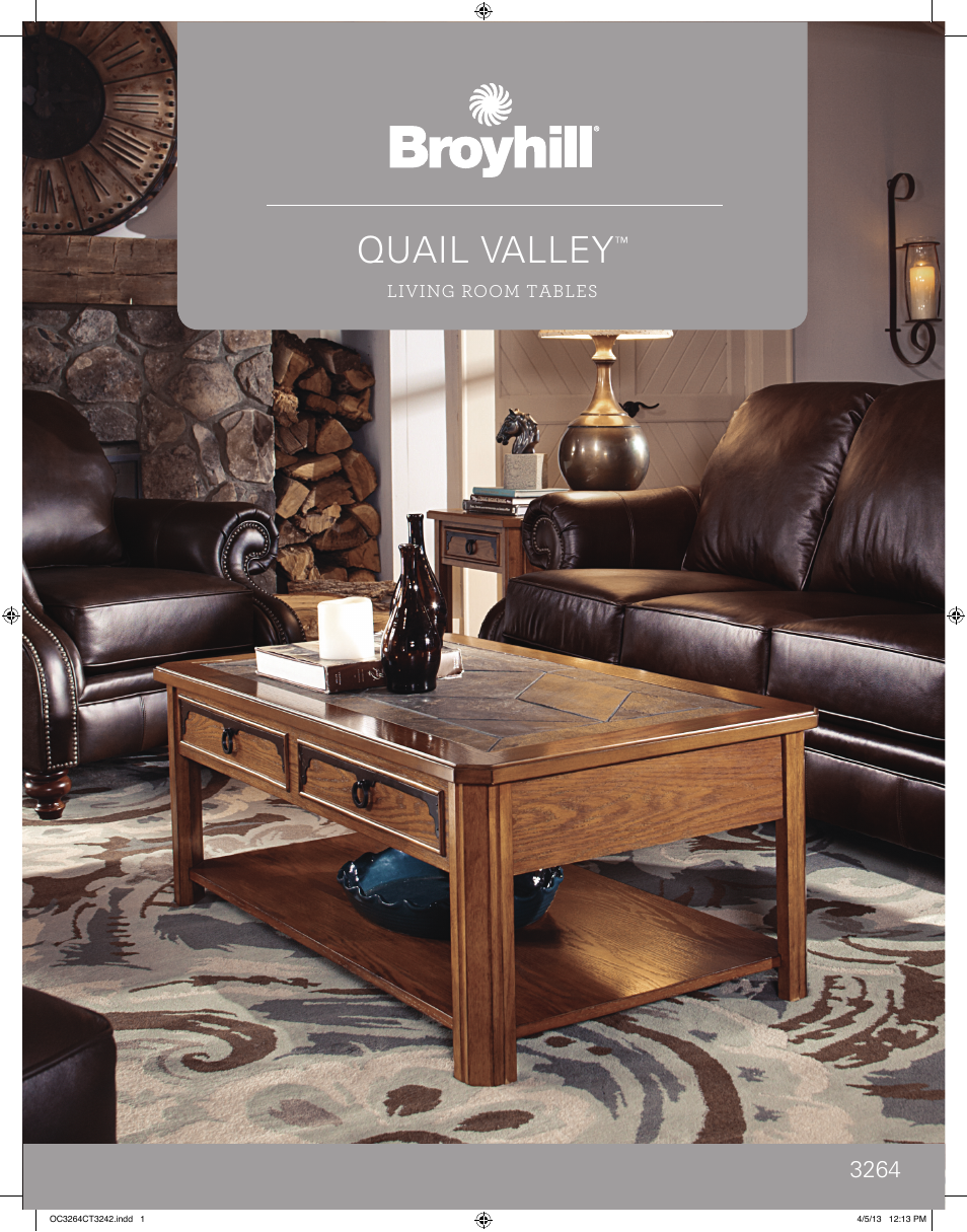 Broyhill QUAIL VALLEY CHAIRSIDE CHEST Product Details User Manual | 2 pages