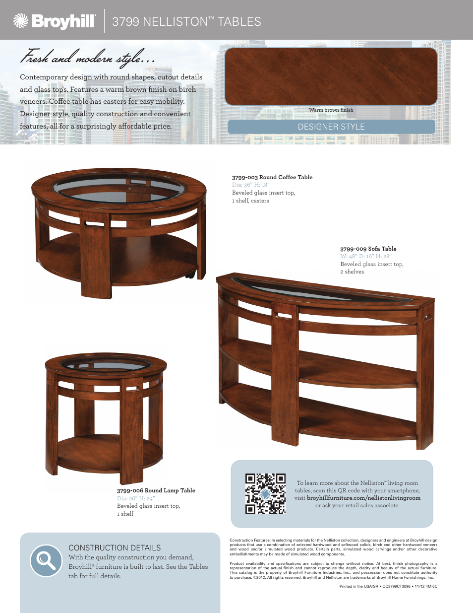 Fresh and modern style, 3799 nelliston, Tables | Broyhill MARDELLA SOFA_MEDIA CONSOLE Product Details User Manual | Page 2 / 2