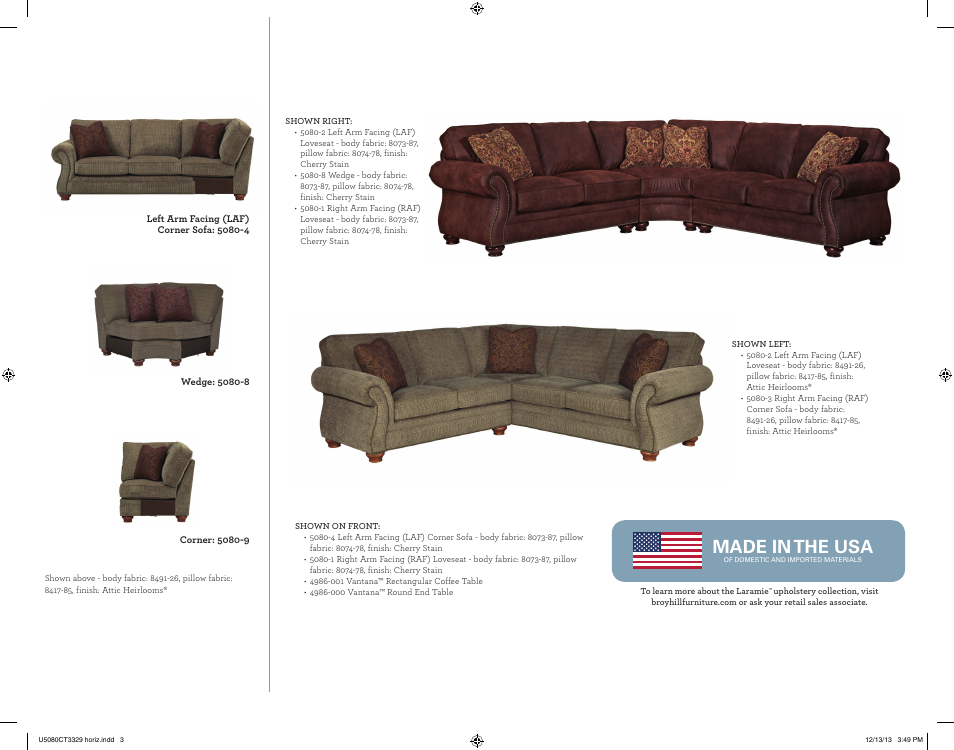 Made in the usa | Broyhill LARAMIE SECTIONAL Product Details User Manual | Page 3 / 4