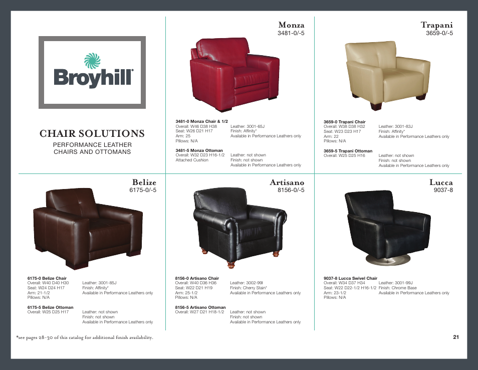 Chair solutions, Monza, Trapani | Belize, Artisano, Lucca | Broyhill BRIDGET SQUARE COCKTAIL OTTOMAN Product Details User Manual | Page 22 / 32