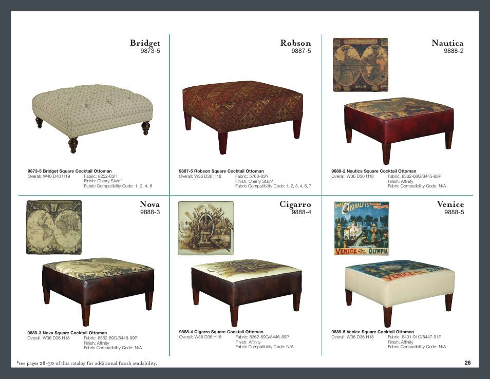 Robson, Nautica, Nova | Cigarro, Venice, Bridget | Broyhill BRIDGET SQUARE COCKTAIL OTTOMAN Product Details User Manual | Page 27 / 32