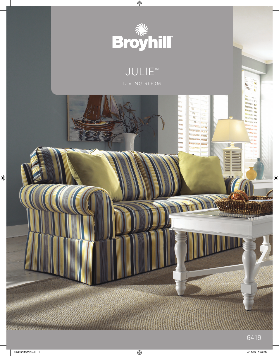 Broyhill JULIE SOFA, CHAIRS Product Details User Manual | 2 pages