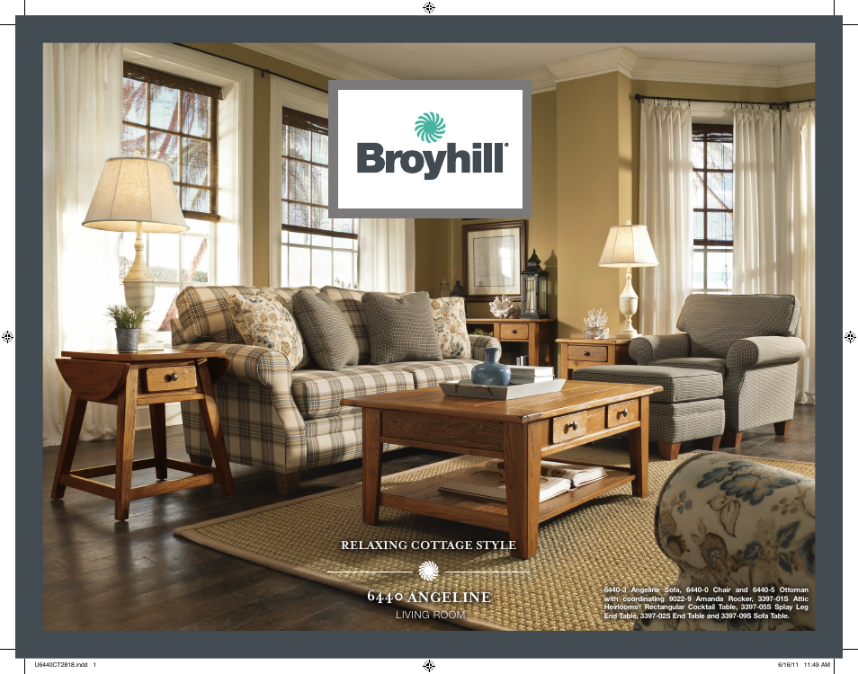 Broyhill ANGELINE SOFA, CHAIRS, OTTOMAN Product Details User Manual | 2 pages