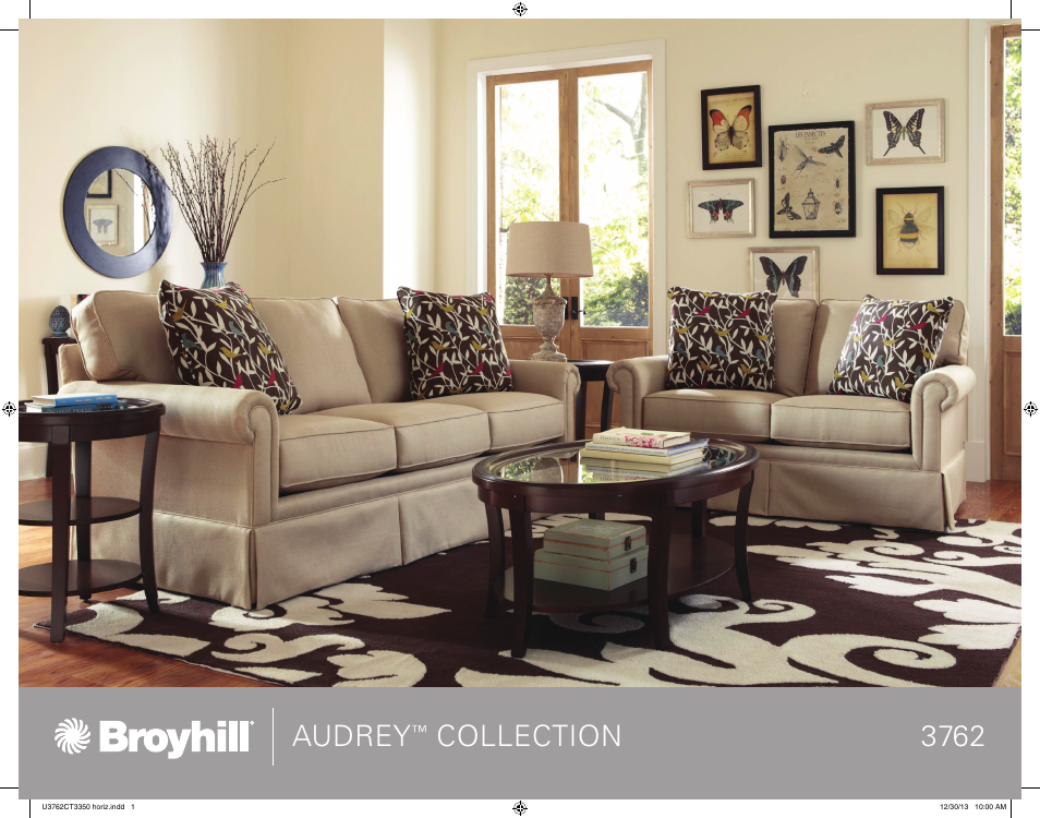 Broyhill AUDREY SOFA, CHAIRS, OTTOMAN Product Details User Manual | 2 pages