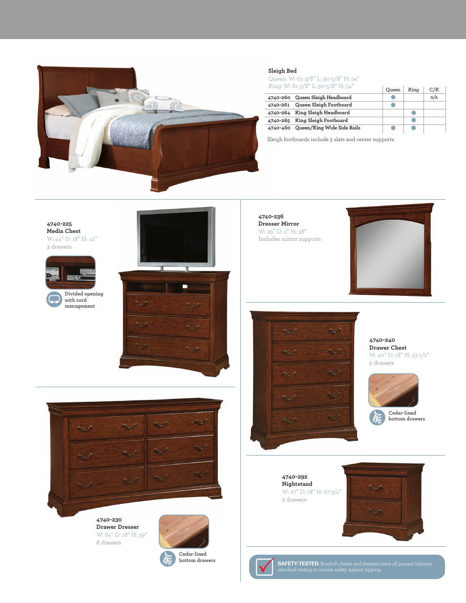 Broyhill RHONE MANOR MEDIA DRAWER DRESSER, CHEST, NIGHTSTAND Product Details User Manual | Page 3 / 4