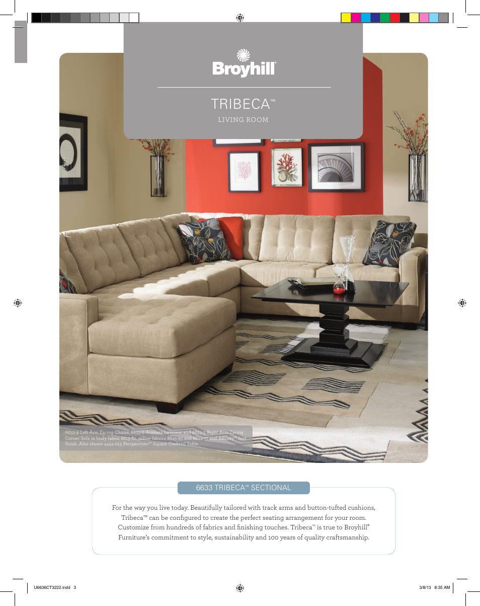 Broyhill TRIBECA SECTIONAL, OTTOMAN Product Details User Manual | 4 pages