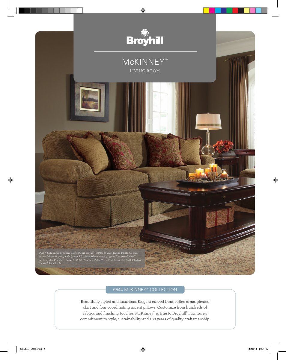 Broyhill MCKINNEY SOFA, CHAIRS, OTTOMAN Product Details User Manual | 2 pages