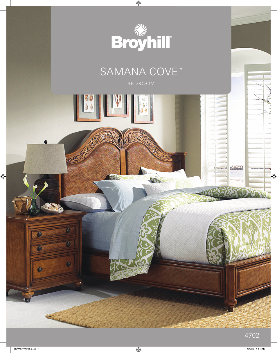 Broyhill SAMANA COVE DRAWER DRESSER, CHEST, NIGHTSTAND Product Details User Manual | 4 pages