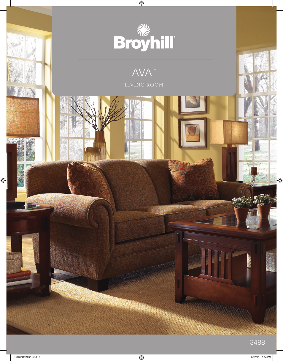 Broyhill AVA SOFA, CHAIRS, OTTOMAN Product Details User Manual | 2 pages