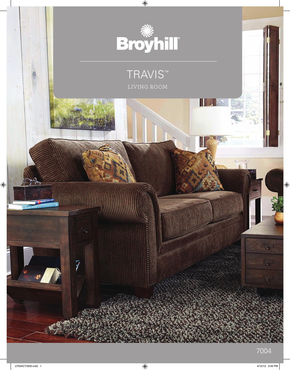 Broyhill TRAVIS SOFA, CHAIRS, OTTOMAN Product Details User Manual | 2 pages