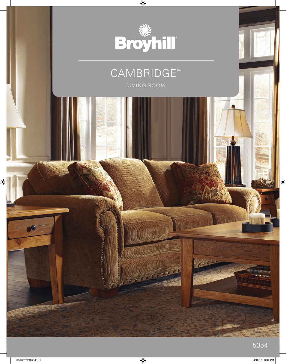 Broyhill CAMBRIDGE SOFA, CHAIRS, OTTOMAN Product Details User Manual | 2 pages