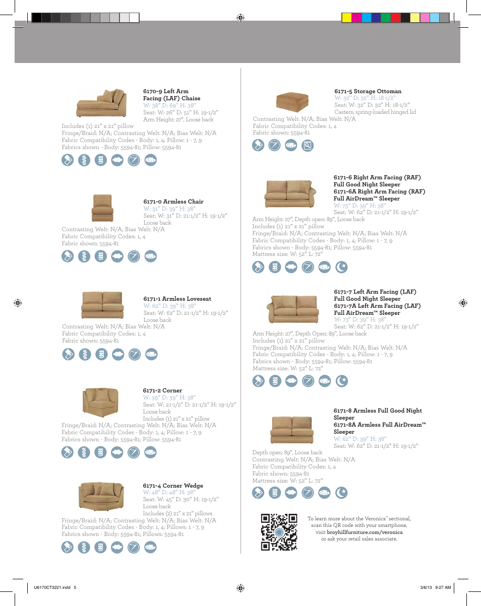 Broyhill VERONICA SECTIONAL Product Details User Manual | Page 3 / 4