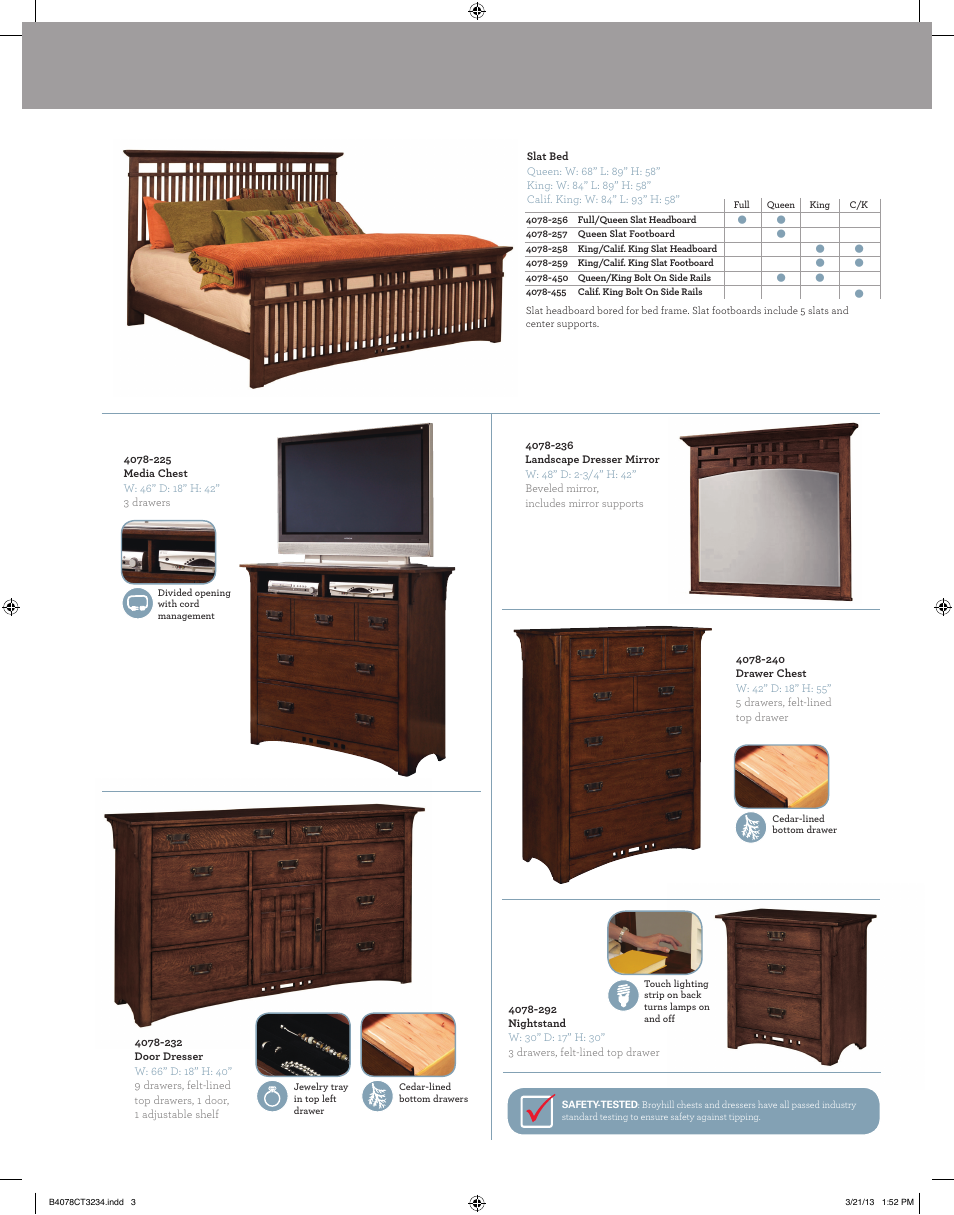 Broyhill ARTISAN RIDGE LANDSCAPE DRESSER MIRROR Product Details User Manual | Page 3 / 4