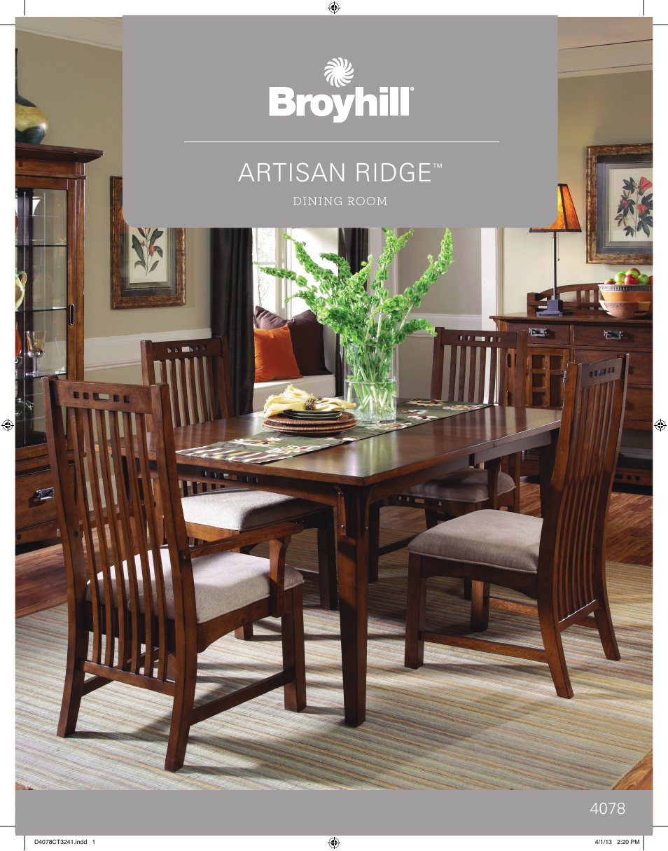 Broyhill ARTISAN RIDGE SIDEBOARD Product Details User Manual | 4 pages