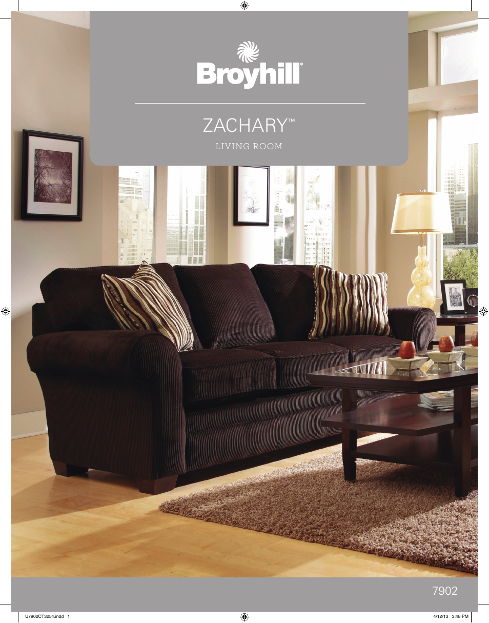 Broyhill ZACHARY SOFA, CHAIRS, OTTOMAN Product Details User Manual | 2 pages