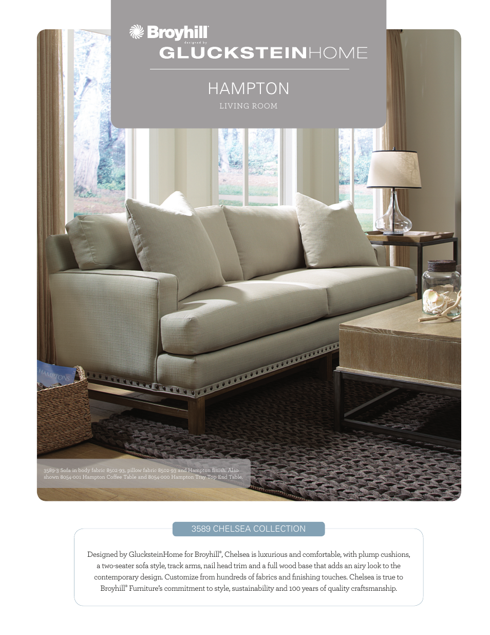 Broyhill CHELSEA SOFA Product Details User Manual | 2 pages