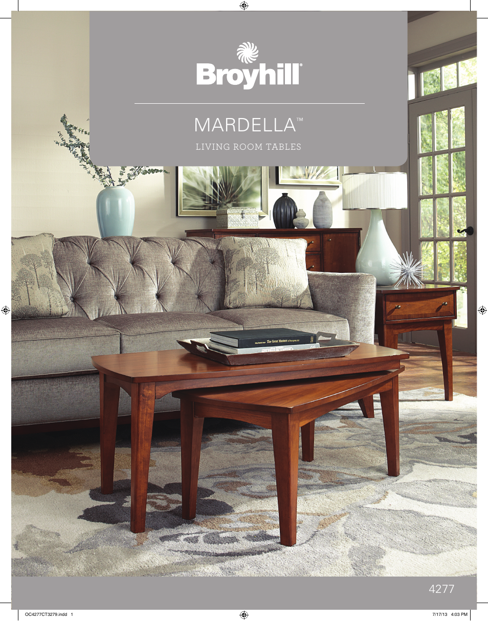 Broyhill MARDELLA CHAIRSIDE TABLE Product Details User Manual | 2 pages