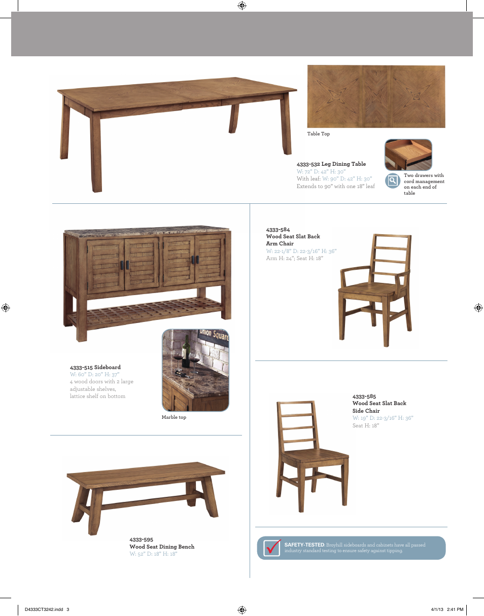 Broyhill EMBER GROVE SIDEBOARD Product Details User Manual | Page 3 / 4