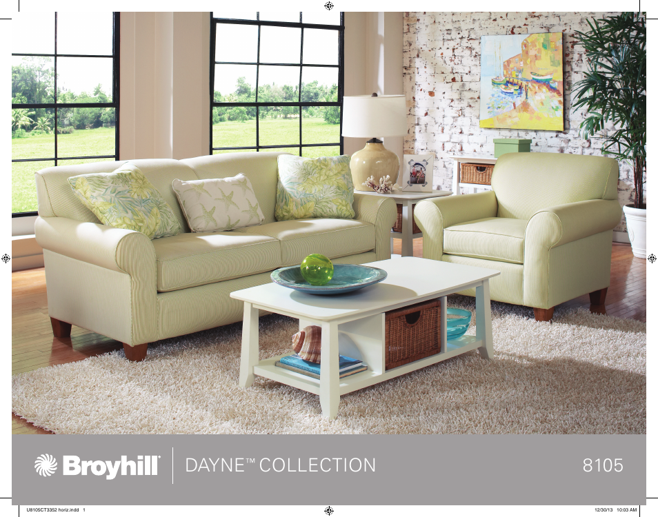 Broyhill DAYNE SOFA, CHAIRS, OTTOMAN Product Details User Manual | 2 pages