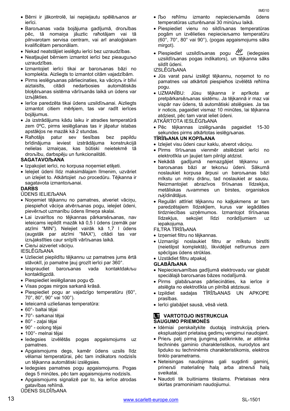 Scarlett SL-1501 User Manual | Page 13 / 18