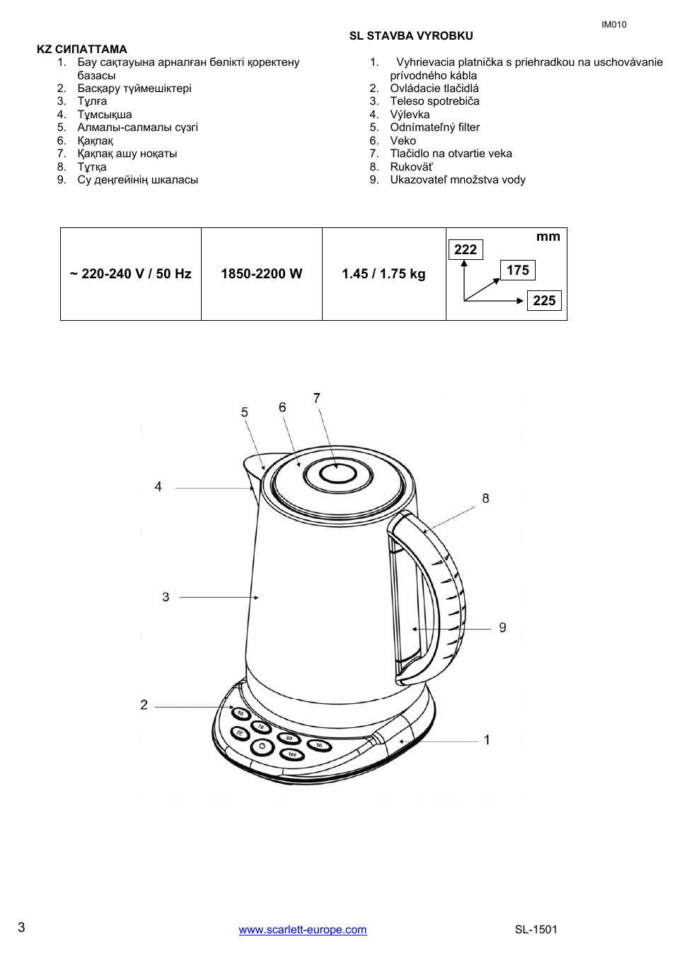 Scarlett SL-1501 User Manual | Page 3 / 18