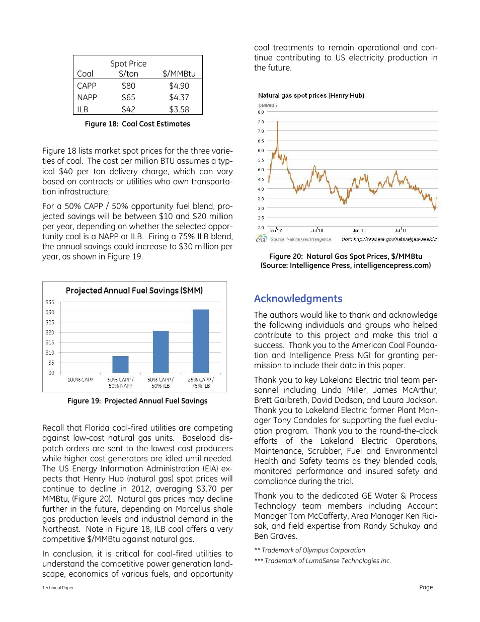 Acknowledgments | GE P&W FuelSolv - Opportunity Coal Slag Control at Lakeland McIntosh Unit #3 User Manual | Page 9 / 10