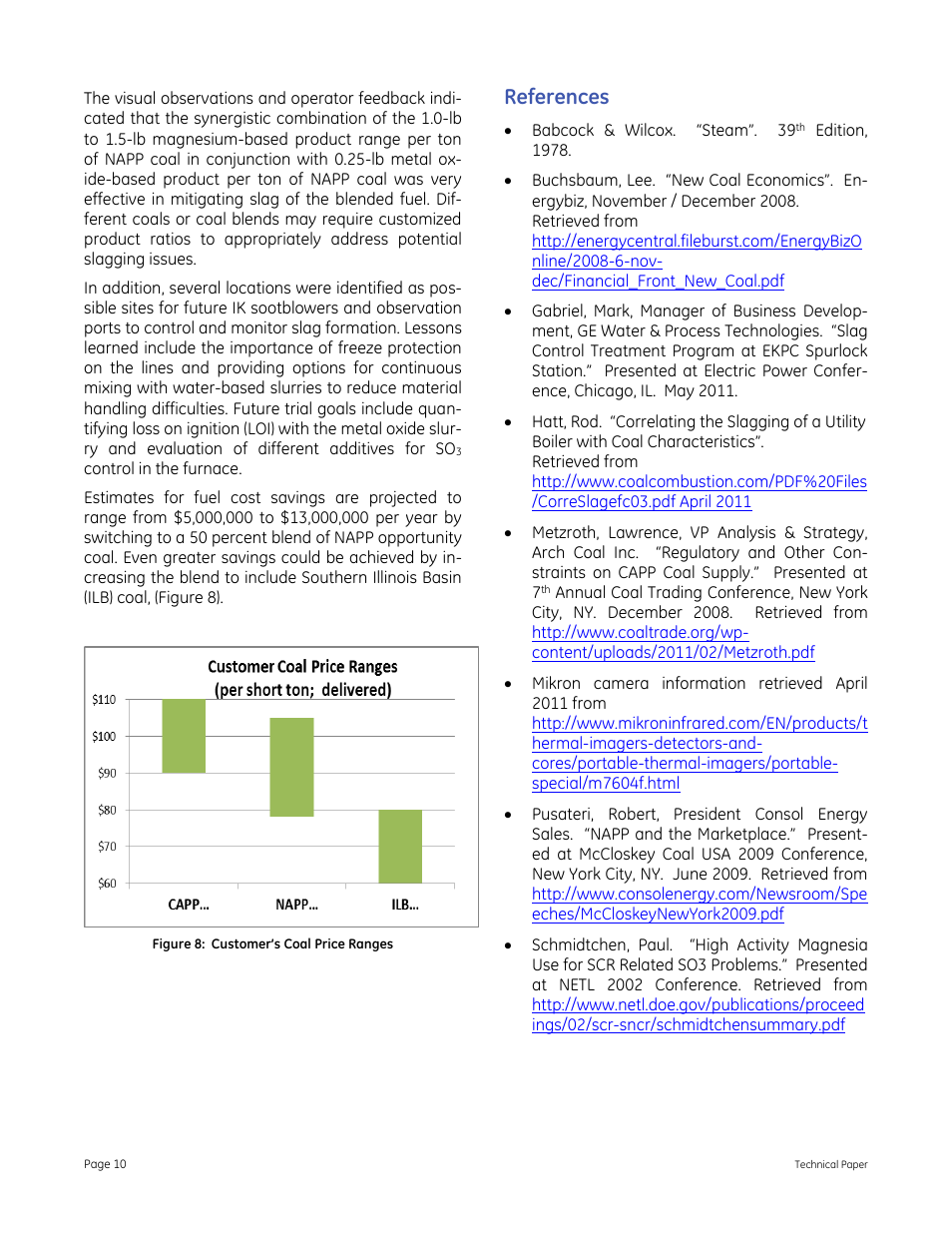 References | GE P&W FuelSolv - Slag Control Treatment Program at a Southeastern Utility User Manual | Page 10 / 10
