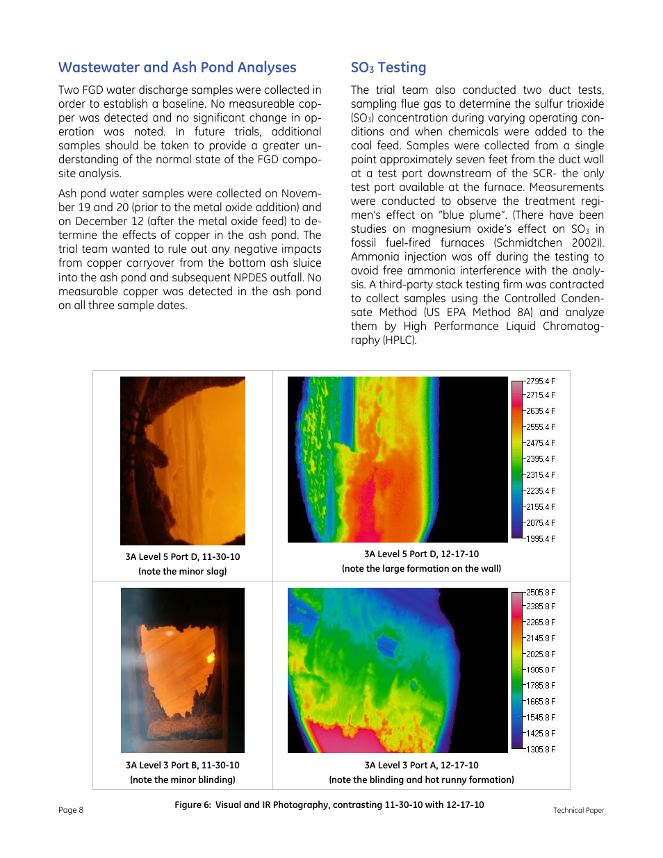 Wastewater and ash pond analyses, Testing | GE P&W FuelSolv - Slag Control Treatment Program at a Southeastern Utility User Manual | Page 8 / 10