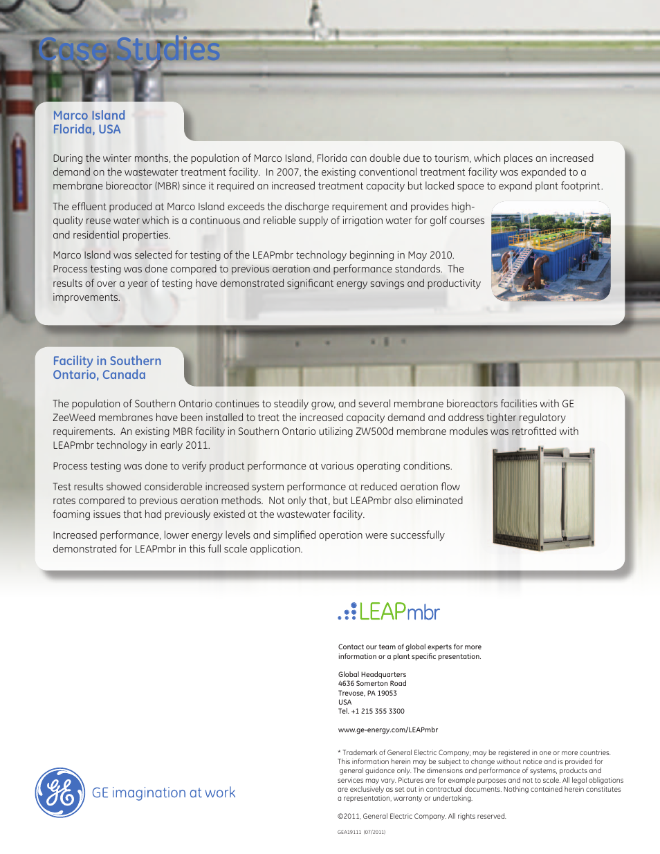Case studies | GE P&W Membrane Bioreactor (MBR) - LEAPmbr User Manual | Page 3 / 3