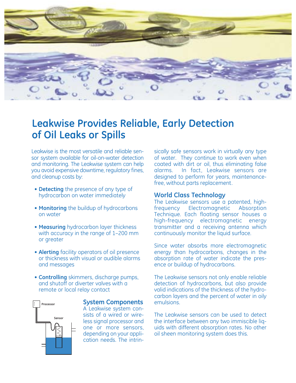 GE P&W Leakwise Oil-on-Water Monitoring & Detection User Manual | Page 3 / 6