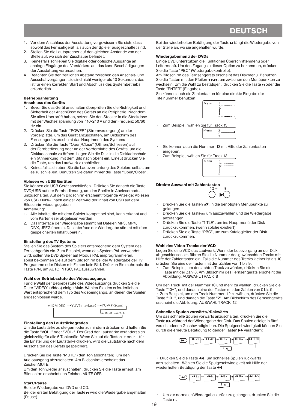 Deutsch | Vitek VT-4086 SR User Manual | Page 19 / 68