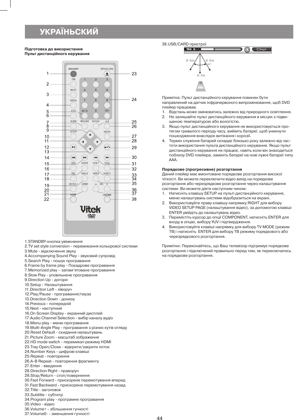 Укра, Ньский | Vitek VT-4086 SR User Manual | Page 44 / 68