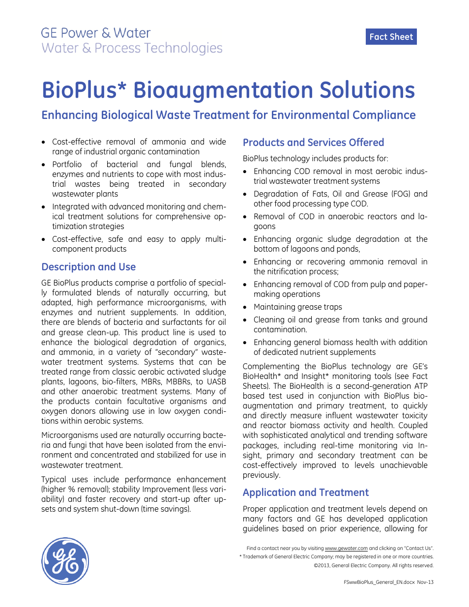 GE P&W BioPlus User Manual | 2 pages