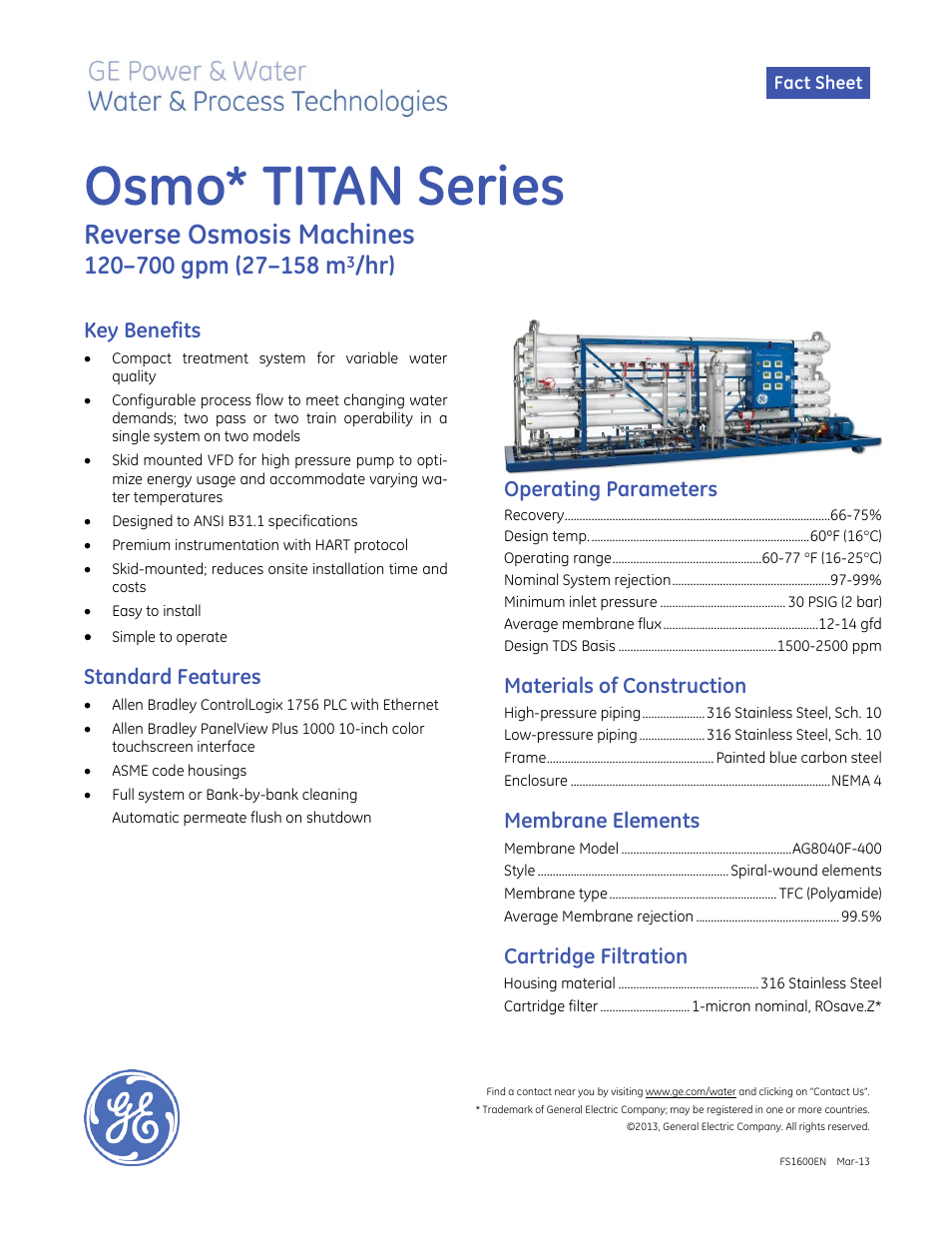 GE P&W Tonkaflo - OSMO TITAN Series User Manual | 2 pages