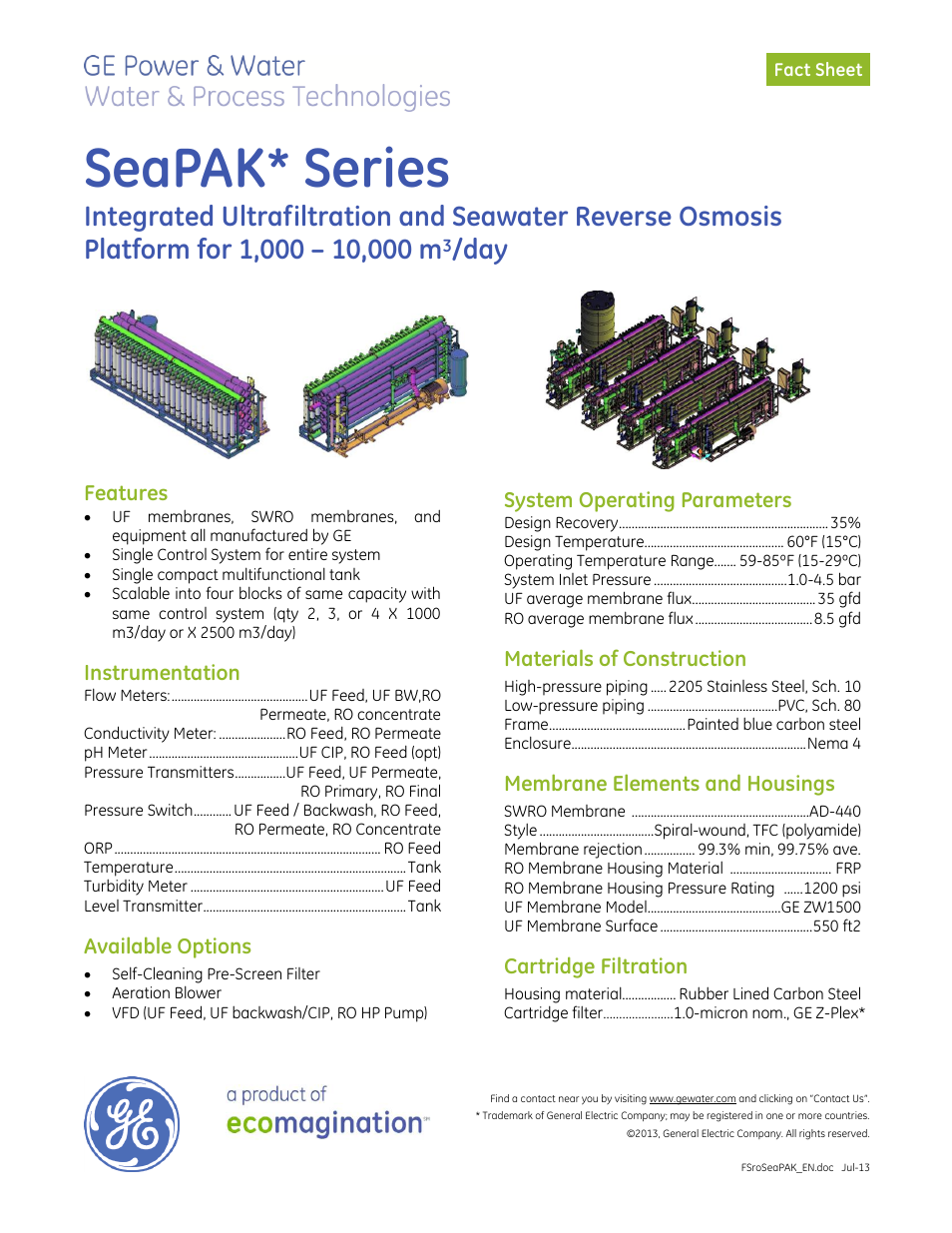 GE P&W SeaPAK User Manual | 2 pages