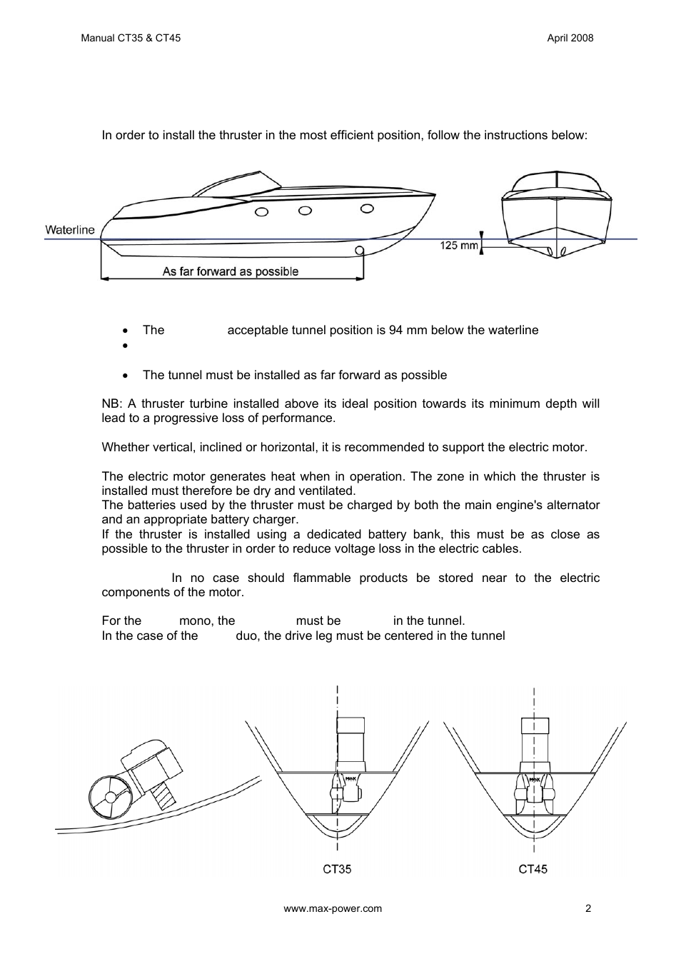 MAX Power CT45 Electric Tunnel Thruster User Manual | Page 3 / 19