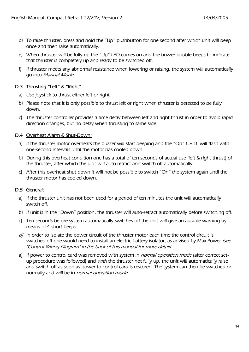 MAX Power COMPACT User Manual | Page 14 / 21