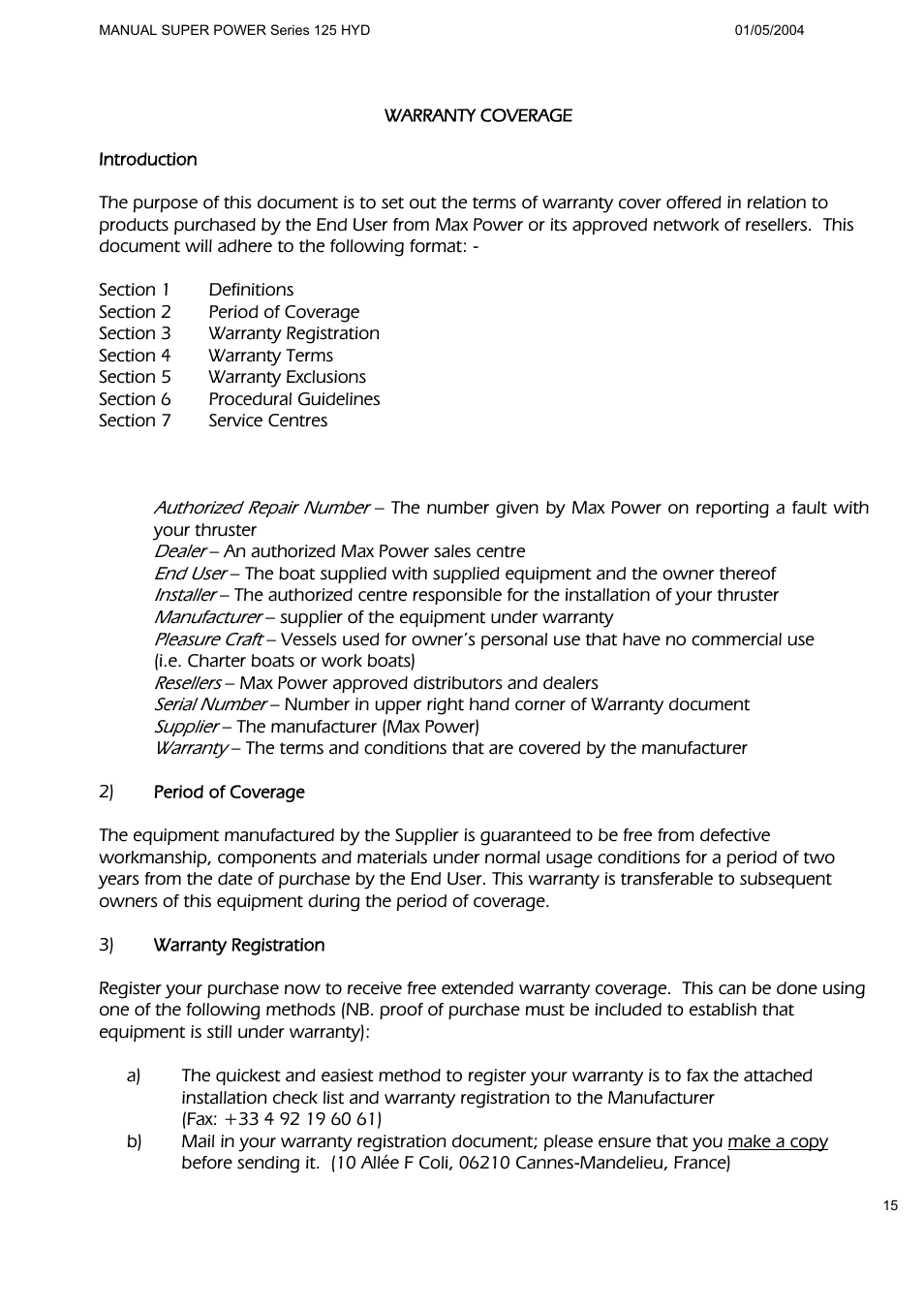 MAX Power HYD125 Hydraulic Tunnel Thruster User Manual | Page 16 / 20