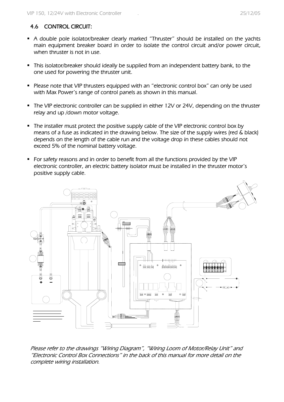 6 control circuit, On off | MAX Power VIP 150 Electric Retractable Thruster User Manual | Page 11 / 29