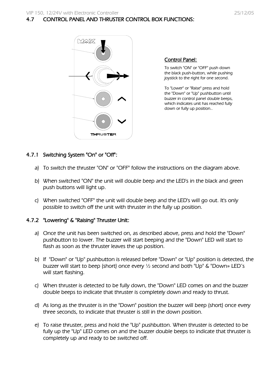 MAX Power VIP 150 Electric Retractable Thruster User Manual | Page 12 / 29