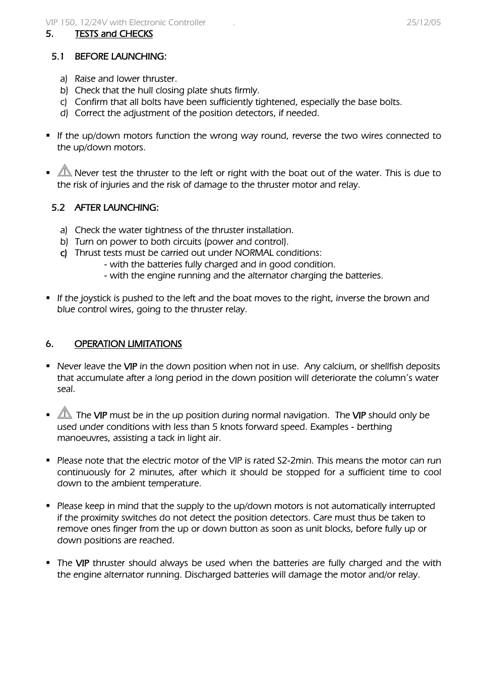 MAX Power VIP 150 Electric Retractable Thruster User Manual | Page 14 / 29