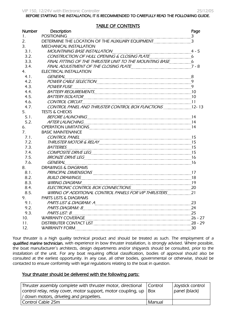 MAX Power VIP 150 Electric Retractable Thruster User Manual | Page 2 / 29