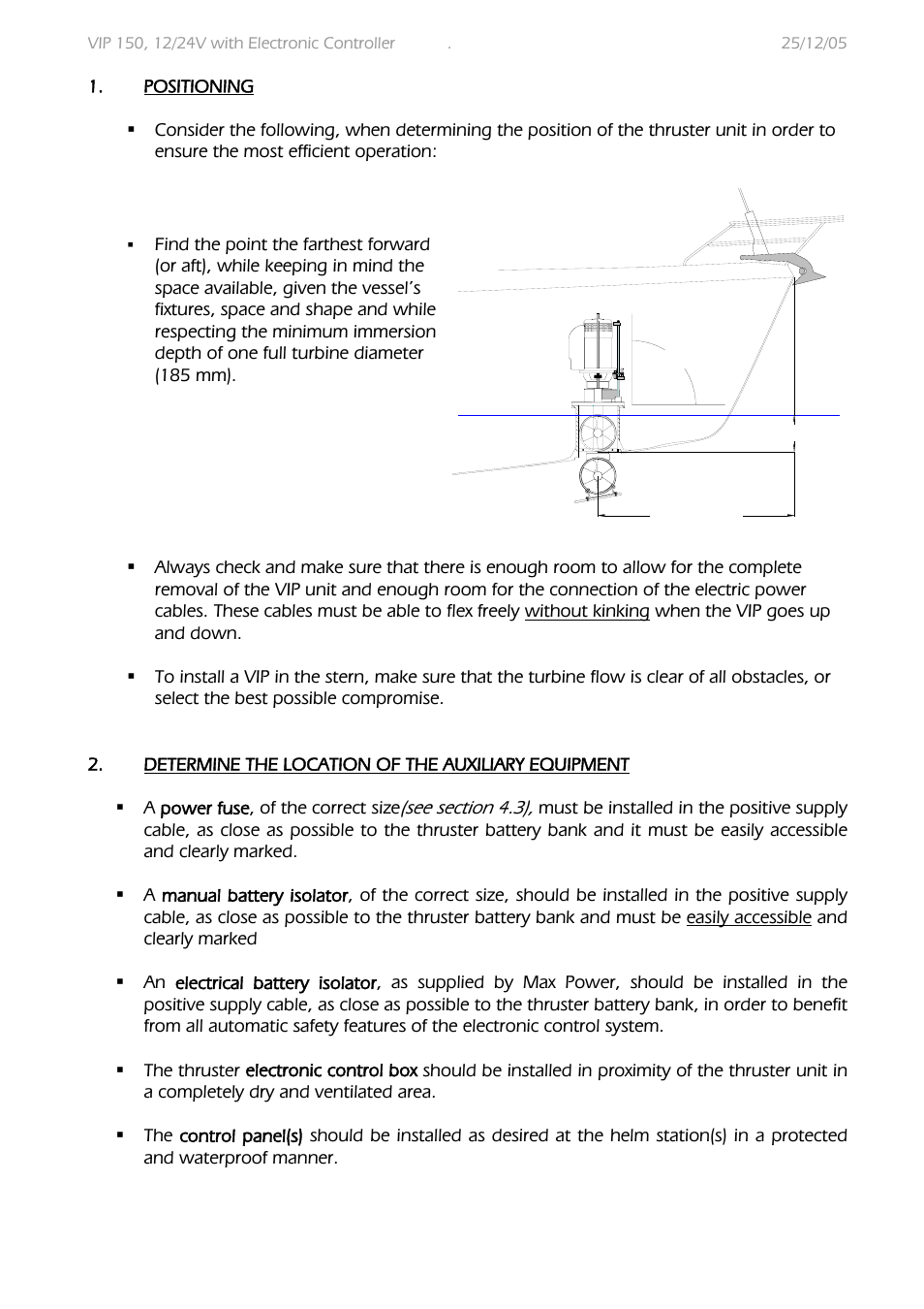 MAX Power VIP 150 Electric Retractable Thruster User Manual | Page 3 / 29