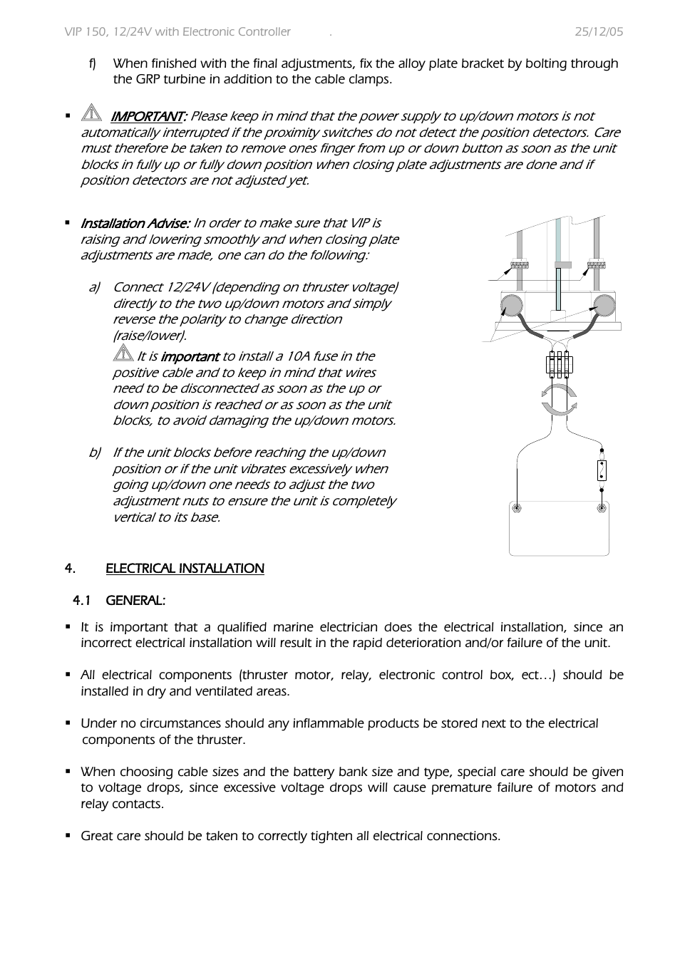 MAX Power VIP 150 Electric Retractable Thruster User Manual | Page 8 / 29