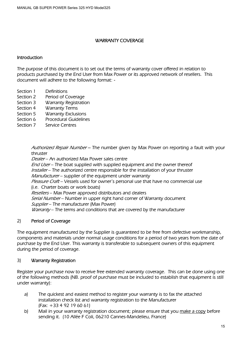 MAX Power HYD325_325 Hydraulic Tunnel Thruster User Manual | Page 16 / 20