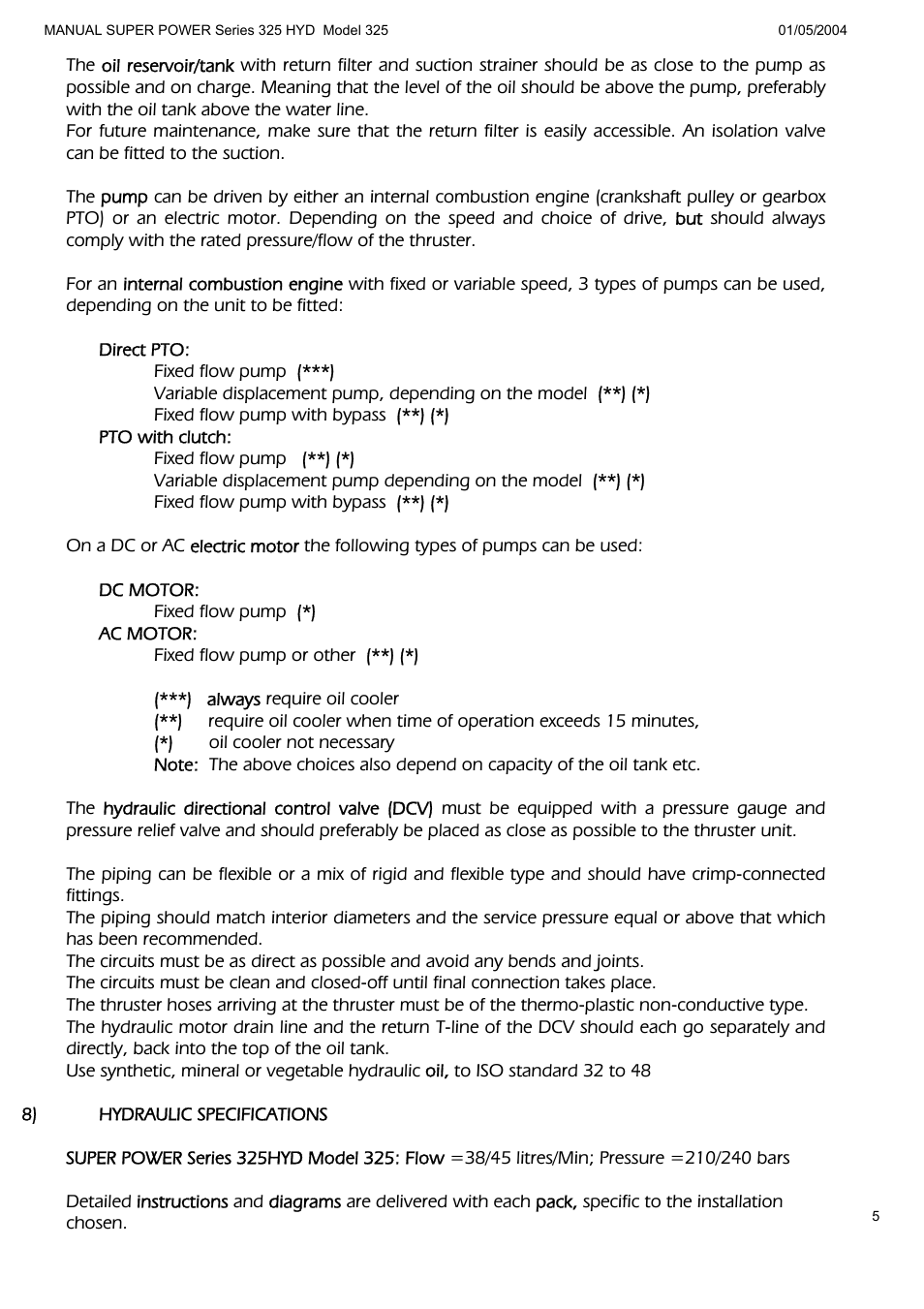 MAX Power HYD325_325 Hydraulic Tunnel Thruster User Manual | Page 6 / 20