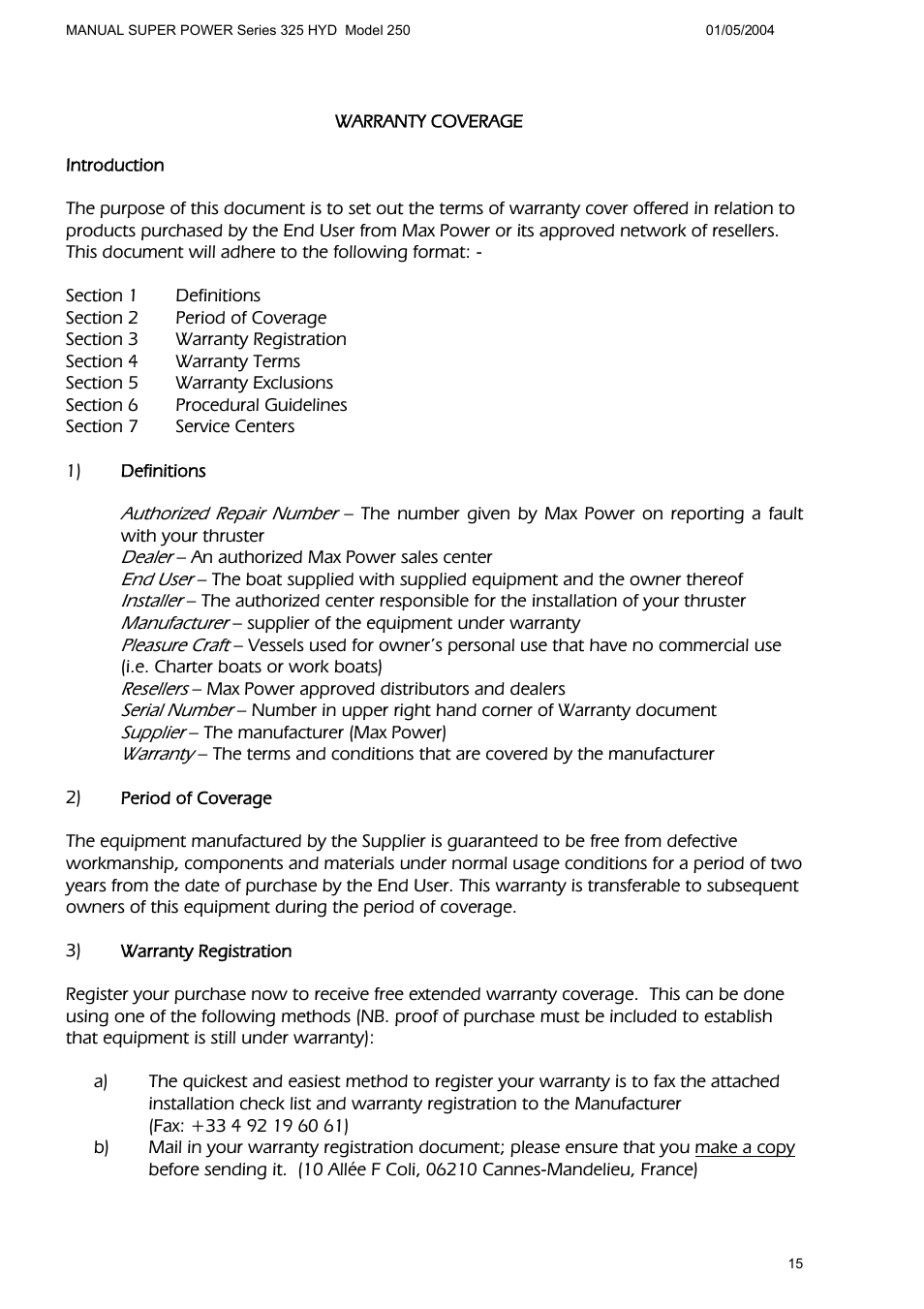 MAX Power HYD325_250 Hydraulic Tunnel Thruster User Manual | Page 16 / 20