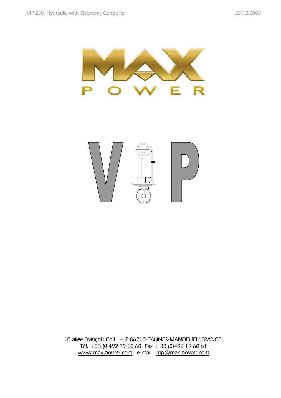 MAX Power VIP250-HYD User Manual | 32 pages